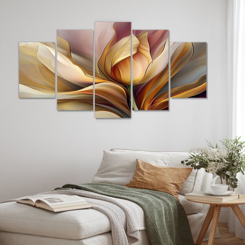 Sina - Tulip Wall Art for Living Room 5 pièces