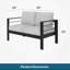 Ensemble de conversation 3 pièces pour patio moderne en aluminium, canapé 5 places avec coussins et table basse