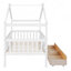 Lit simple en bois avec deux tiroirs