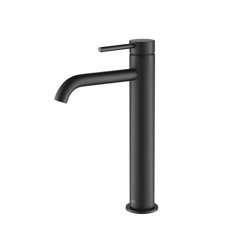 Circular Single-handle Bathroom Faucet, Matte Black, With Drain Assembly