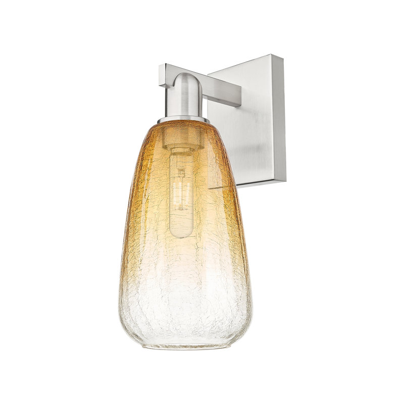 Applique murale 1 lumière Jacquette, Ambre, Nickel satiné brossé