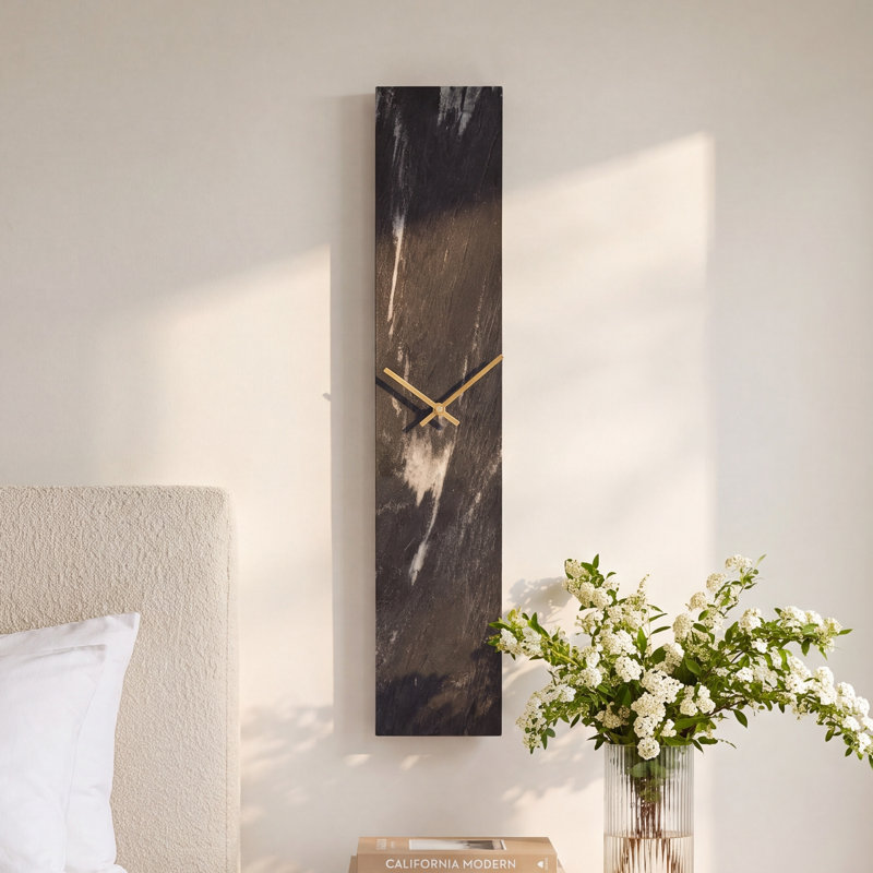 Mies Black Marble Monolith Clock