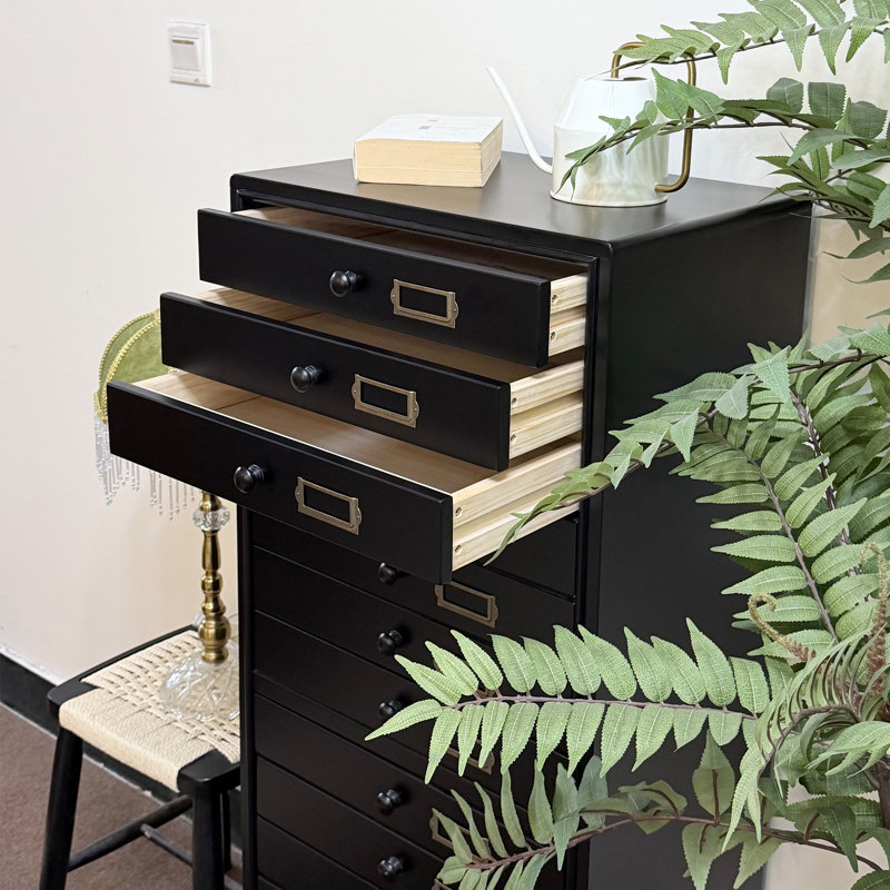 Commode d'appoint rétro multi-tiroirs de style industriel