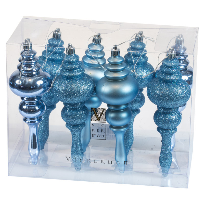 7" 4-Finish Finial Ornament, Periwinkle