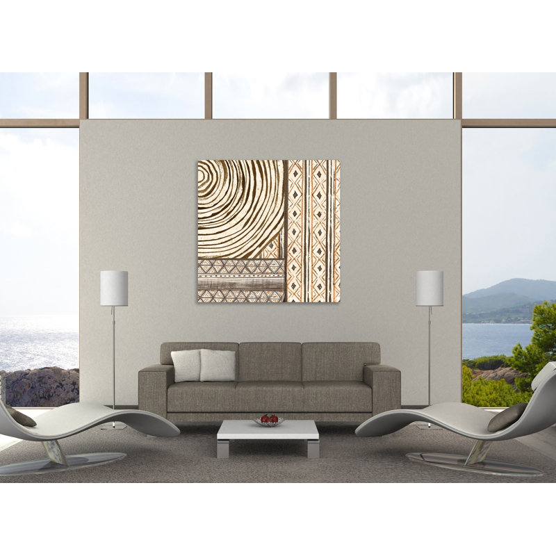 «Warm Tribal Patchwork II», reproduction sur toile tendue, H 30 po x l 30 po x P 1,5 po