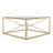 Matte Gold Coffee Table with Glass Top