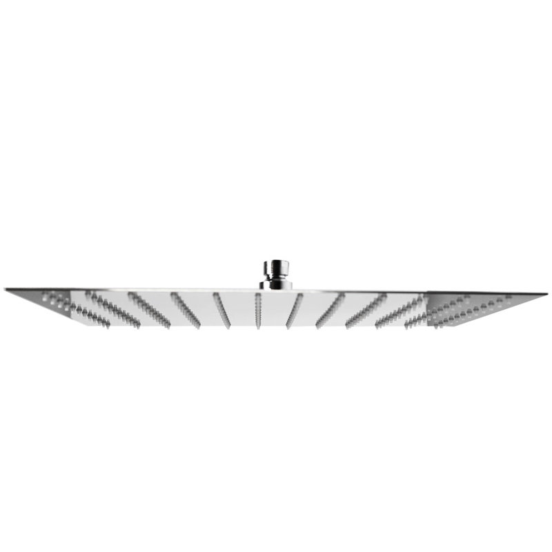 16" Square Thin High Pressure Rainfall Shower Head, Polished Chrome
