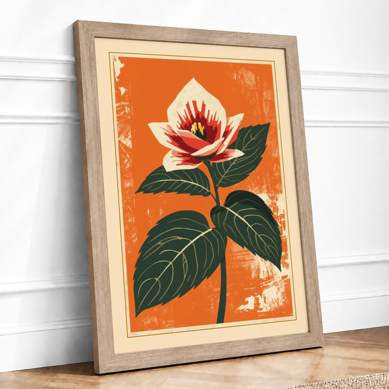 Flower in Bloom Botanical - Framed Print, Oak, A4 - 29.7 x 21.0 cm