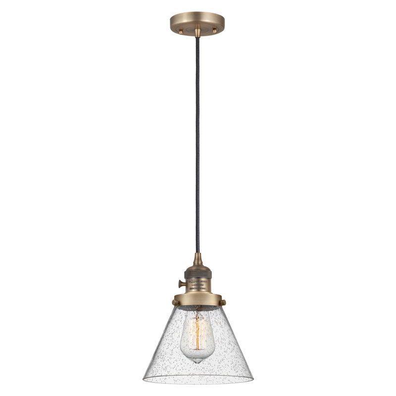 Luminaire suspendu en forme de globe à 1 lumière Angjelina, Ampoule non incluse, H 129,13 po x l 7,75 po x P 7,75 po