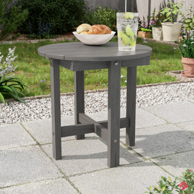 Table d'appoint ronde extérieure, petite table de bout en PEHD Adirondack, table d'appoint de patio facile à nettoyer pour la cour, la piscine, le porche, le jardin et la pelouse