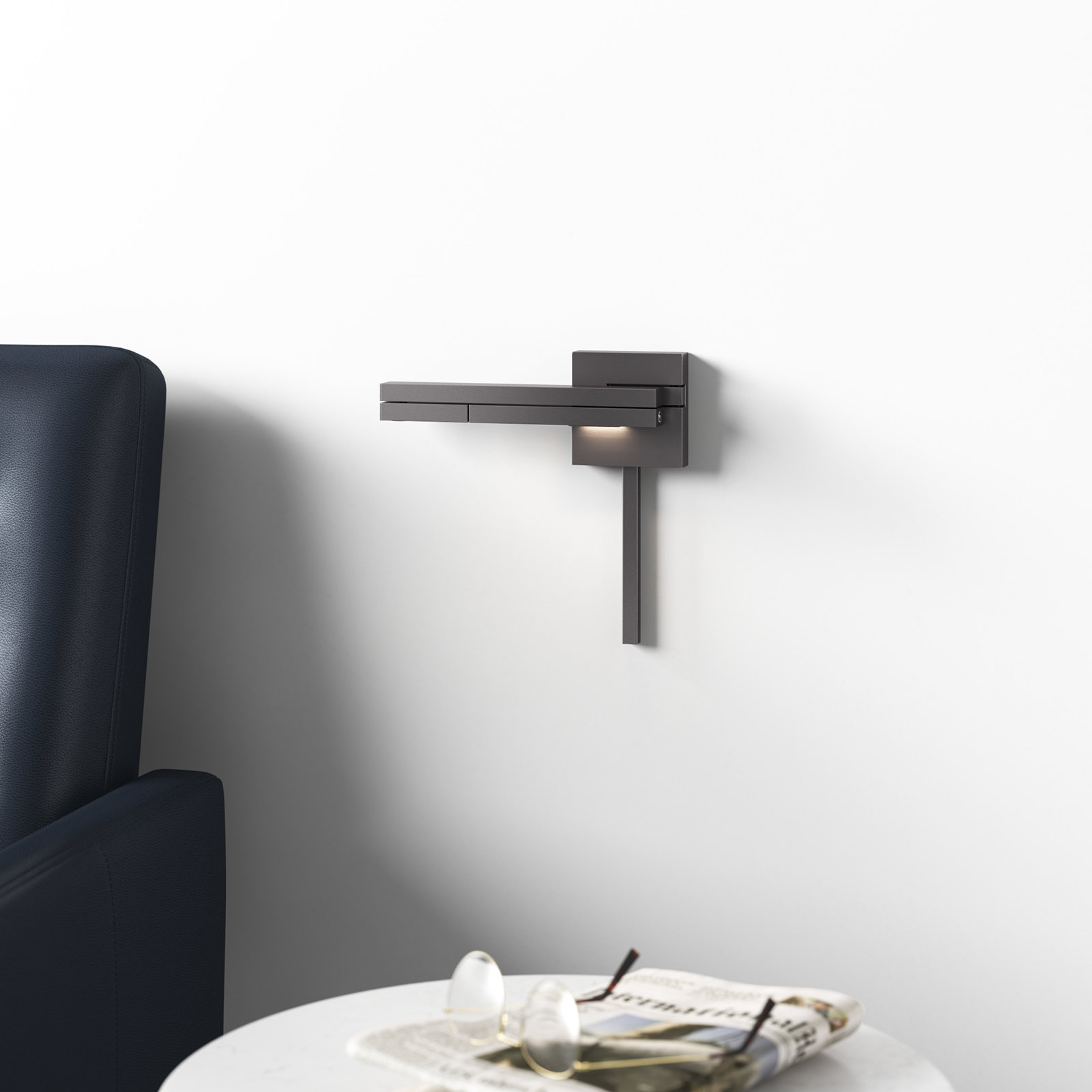 Sagie Single Light Dimmable LED Plug-in Swing Arm Sconce, Bronze