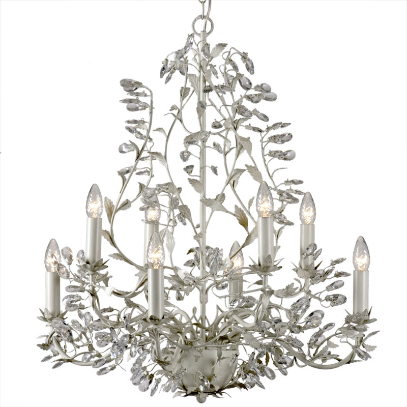 Clemmons 8 - Light Candle Style Chandelier, Grey Beige