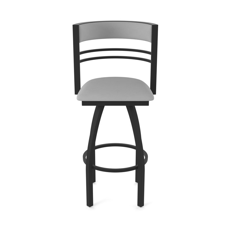 Hunter Swivel Stool, Black Wrinkle, Tabouret de bar (siège d'une hauteur de 30 po), Vinyle - gris galbon Folkstone