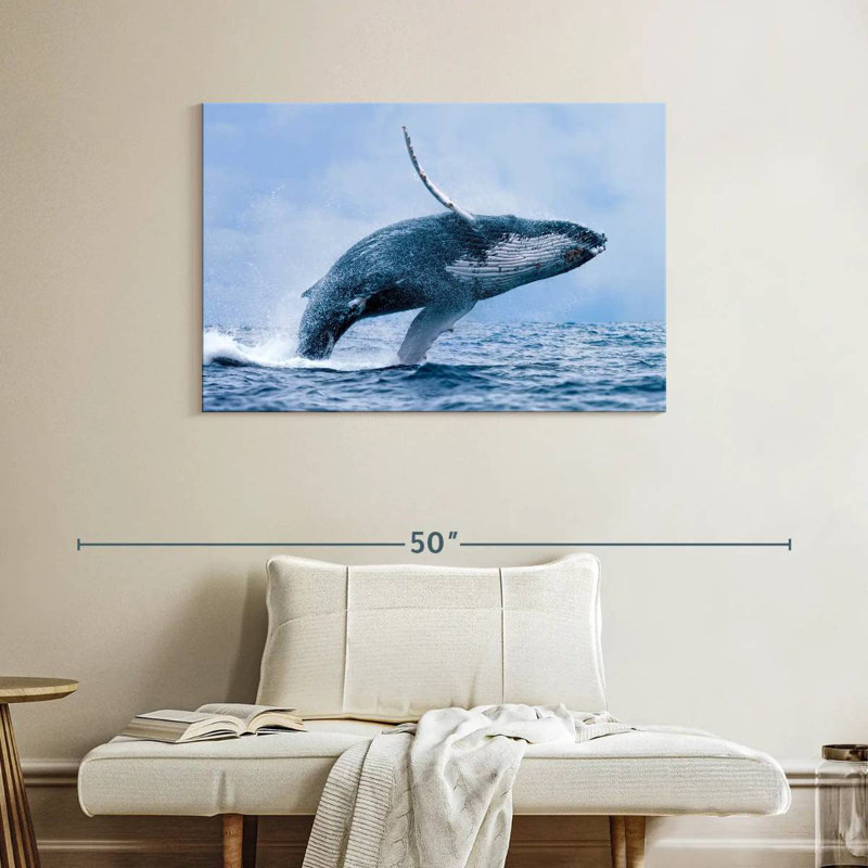 Brampt Leaping Humpback Whale, 26" H x 39" W