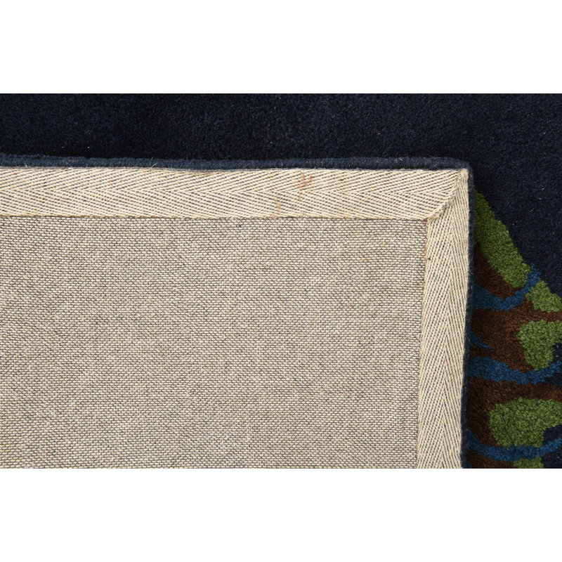Tapis carré bleu marine Orlando
