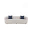 Canapé incurvé moderne du milieu du siècle, canapé nuage 3 places en tissu bouclé pour salon ou chambre, beige bureau