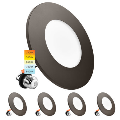 4'' 7.5 Watt Dimmable LED Retrofit Recessed Lighting Kit