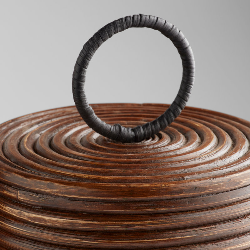 Papeete Wicker Jar, 16" H x 7" W x 7" D