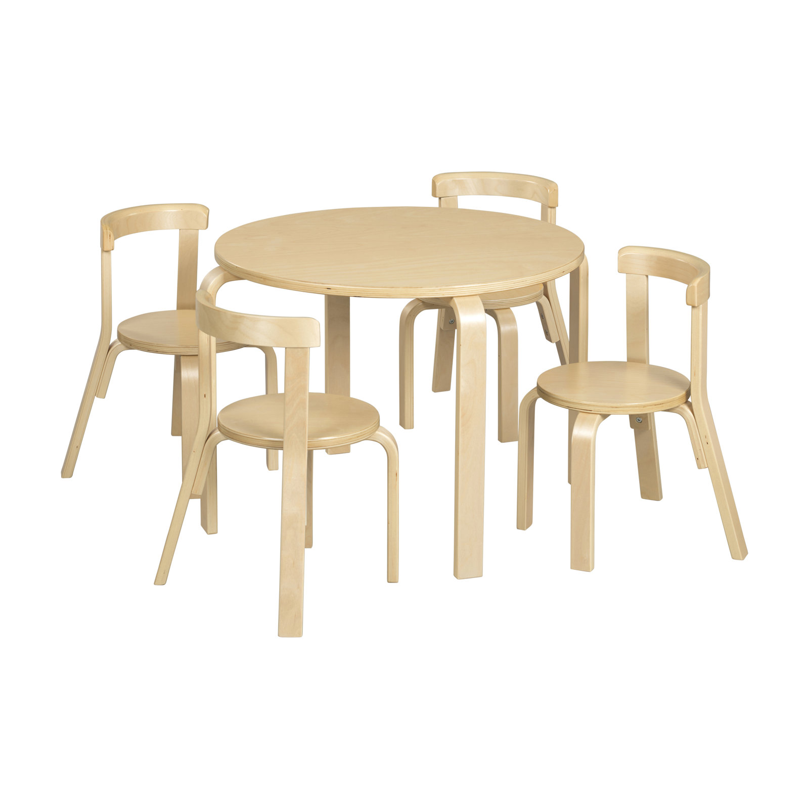 Bentwood Kids Table and Chair Set, Natural