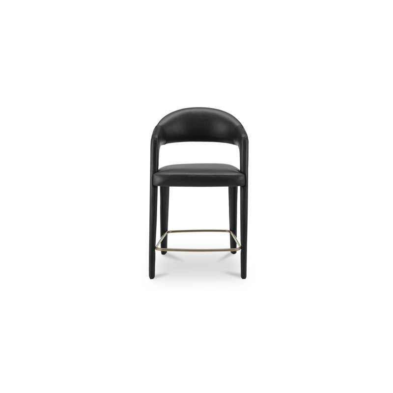 Martens Upholstered Stool, Counter Stool (26.4" Seat Height), Black Polyester