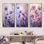 Violet Veil Delicate Poppies Moment - Poppies, ensemble de 3 reproductions d'art sur toile