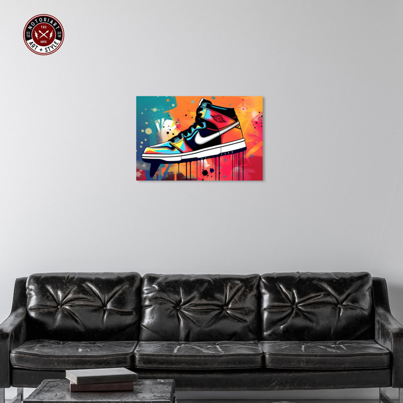 Colorful Splashes Sneaker Art Canvas Print, 30" x 20"
