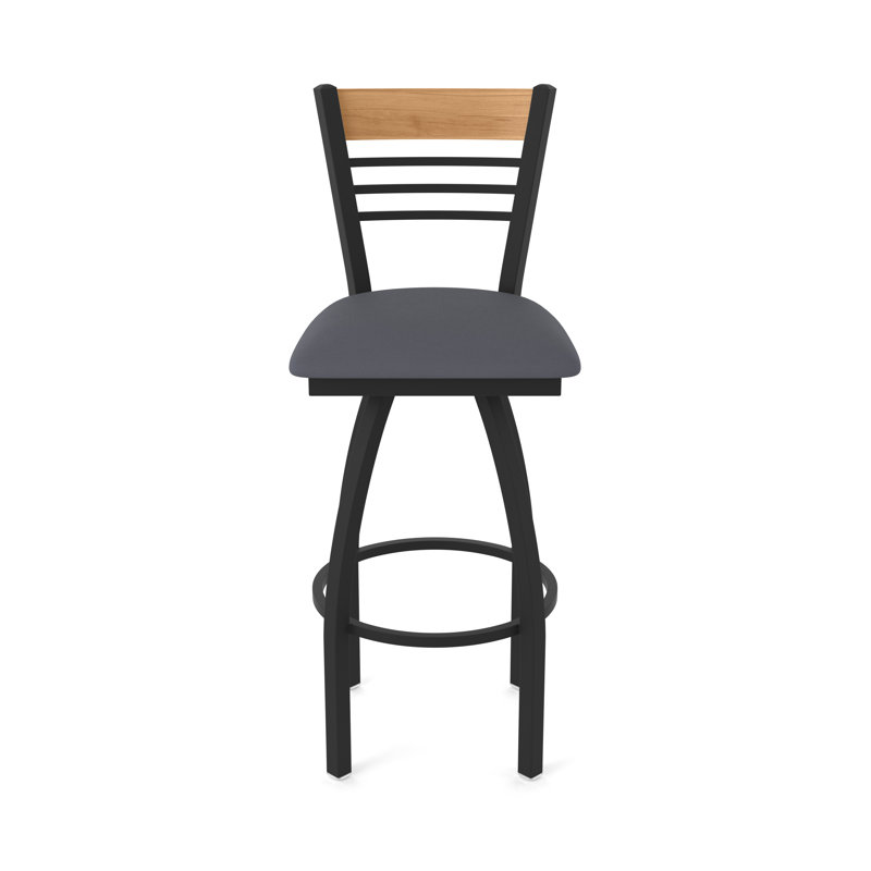 Tabouret de comptoir pivotant 880 Eleanor, Noir, Gris, Tabouret de comptoir (siège d’une hauteur de 25