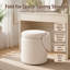 Tabouret de coiffeuse rembourré avec dossier pliable et rangement dissimulé-162618431