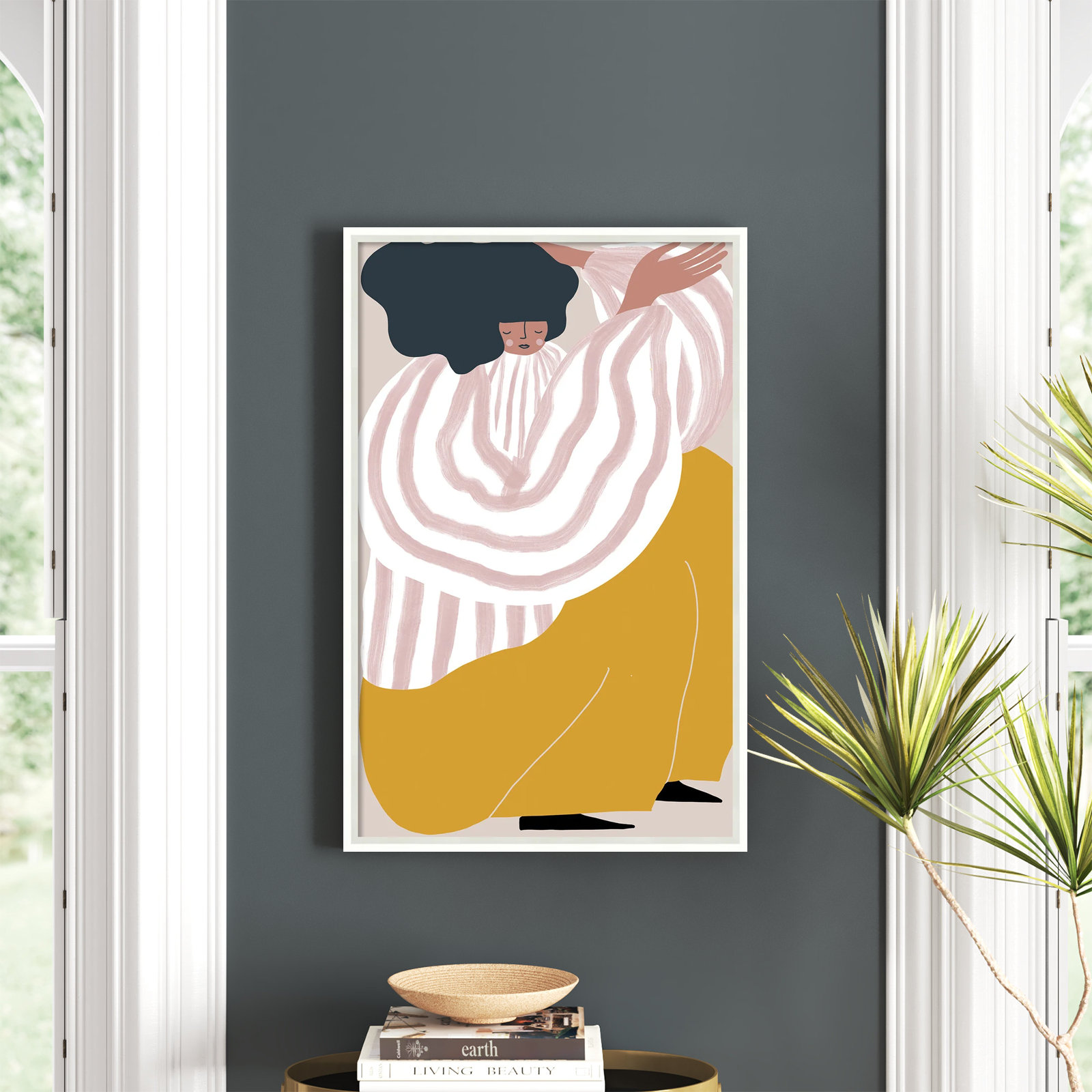 Quarantine Series Portrait 1 Print, White, 34" H x 22" W x 2" D