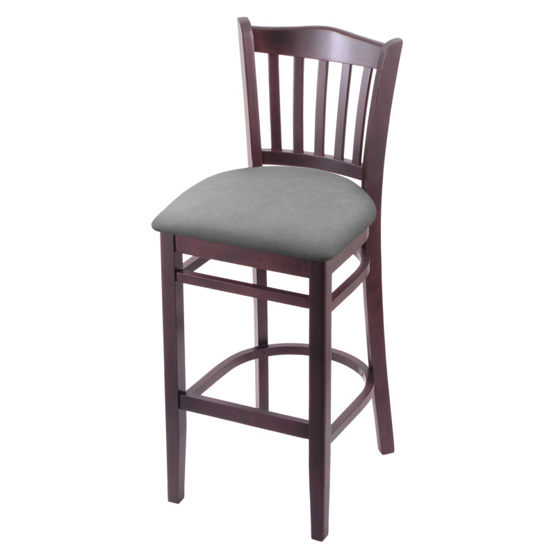 Tabouret de bar 25 po, Cerisier foncé, Gris Folkstone Canter, Tabouret de comptoir (siège d'une hauteur de 25 p