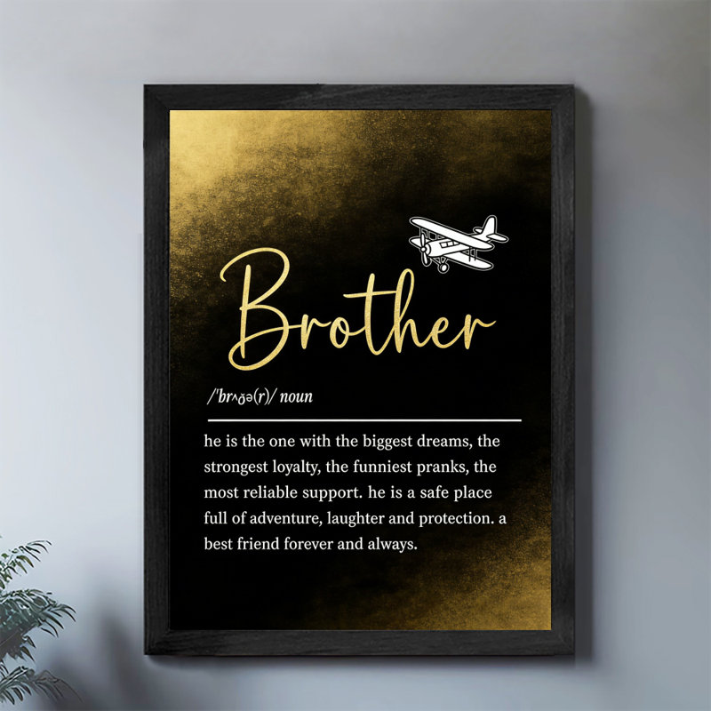 Black Framed Vintage Brother Definition Wall Art It embodies the dreams, loyalty, and quirks between brothers. Framed Prints