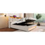 Grand lit avec lumières à DEL et poche latérale pratique - rangement rembourré naturel-84594136-84594149