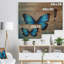 Floral, papillon bleu rétro, Impression sur toile - Papillon rétro-35120279-35120285
