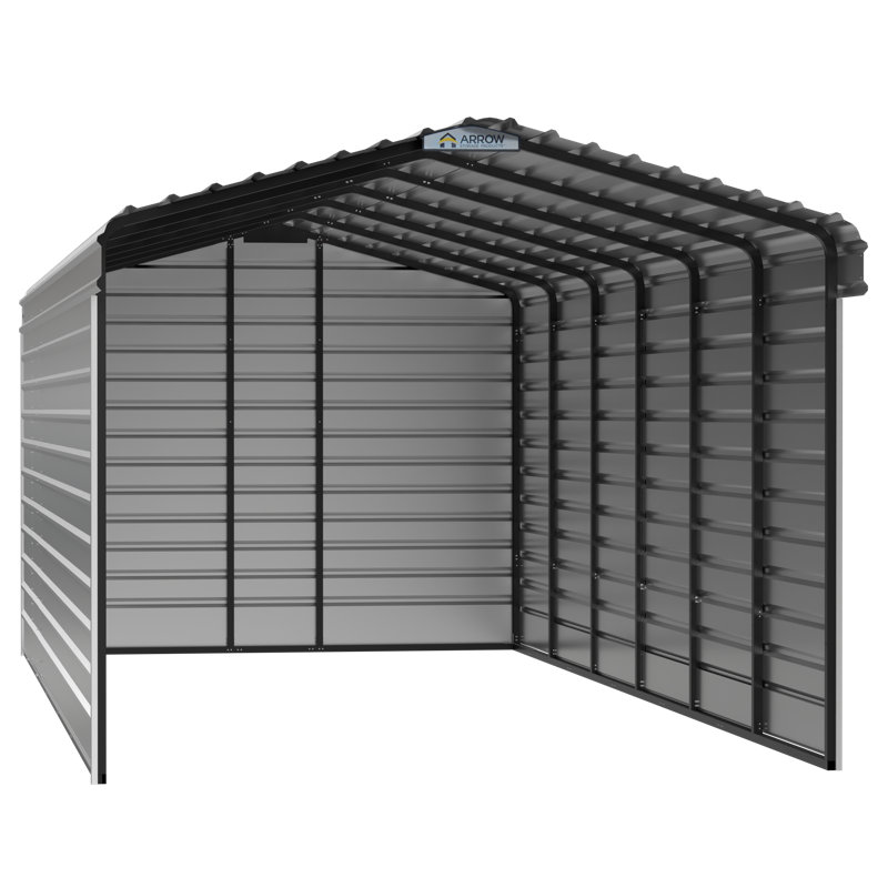 Abri d'auto en acier avec 3 ensembles muraux, 12 x 29 x 09, Blanc