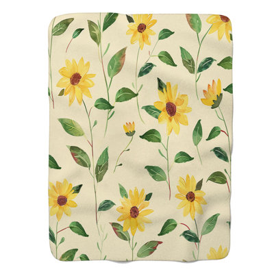 Cheerful Sunflower Art - 1 pièce Sherpa Premium