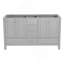 Meuble-lavabo 60 po, meuble-lavabo à cadre en bois massif, comptoir autoportant avec double cuve gris