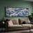 Abstract Blue Ocean Waves - Oversized Framed Wall Decorations Canvas Print-111654100-111654098