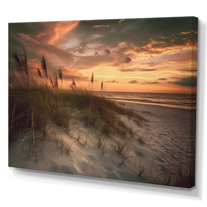 Sandy Sunset I, reproduction d'art sur toile, Toile tendue, H 16 po x l 32 po x P 1 po