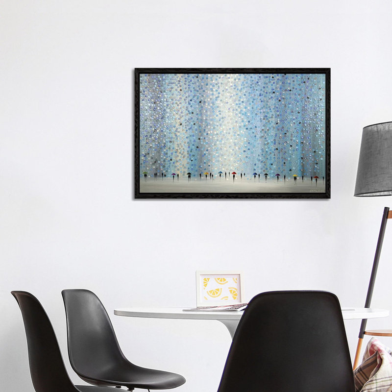 Little Umbrellas by Ekaterina Ermilkina - Painting on Canvas, Black Framed, 101.6 cm H x 66.04 cm W