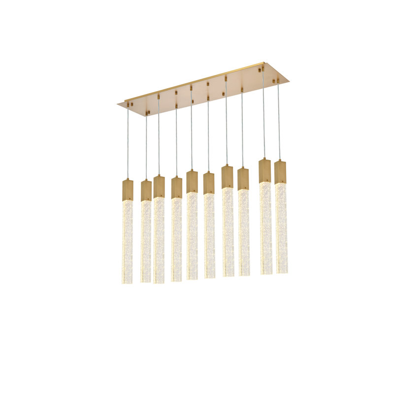 Aliha 10 - Light Kitchen Island Pendant, Satin Gold