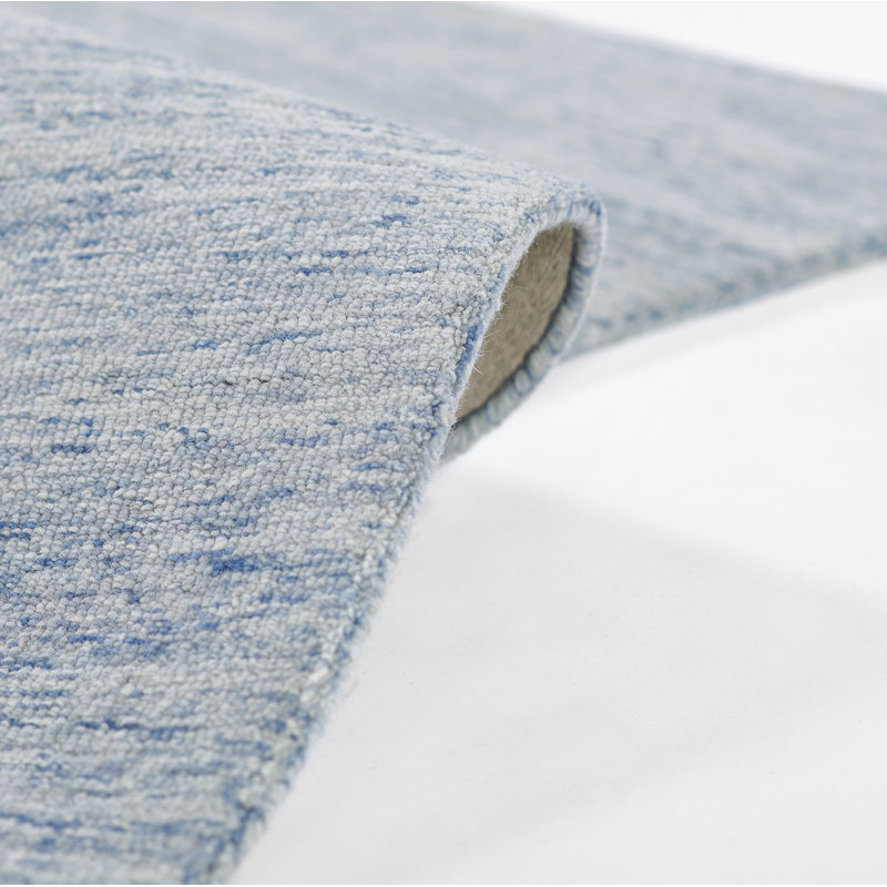 Tapis bleu clair / sable en laine touffeté à la main Criston, Rectangle 3 pi 6 po x 5 pi 6 po