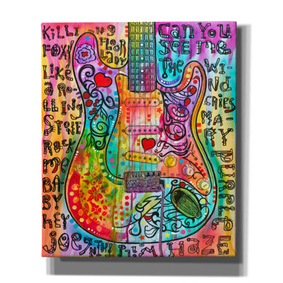 Jimmies Guitar by Dean Russo - Wrapped Canvas Graphic Art -  Latitude Run®, 142CF8065A804388971262D8E1CFE72F