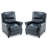 Ameiah Upholstered Navy Blue Faux Leather Manual Push Back Recliner Chair with Wingback-1018071482