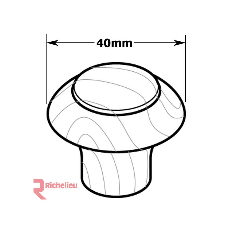 Expression 1 5/16" Diameter Round Knob, 1.6" H x 1.6" W x 1.6" D