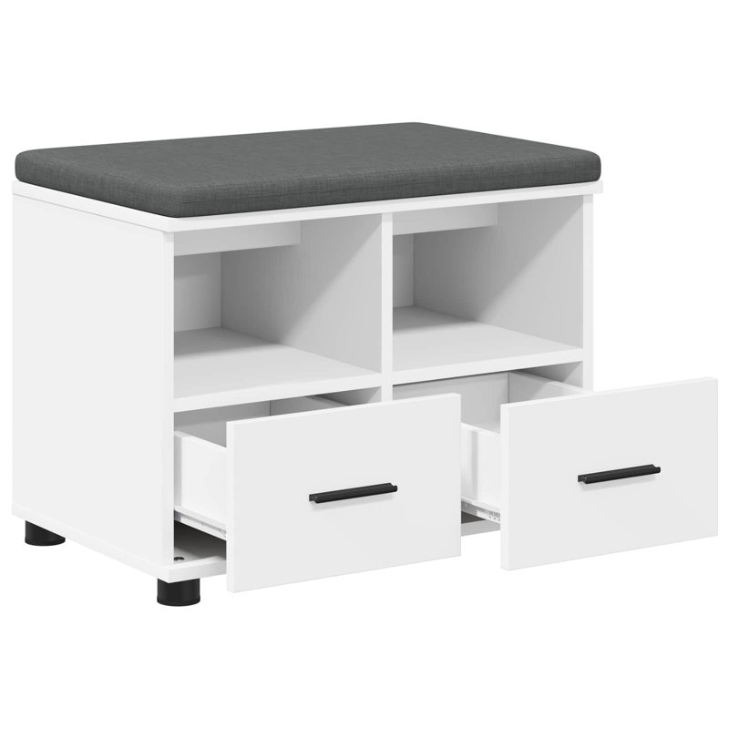 Storage Bench, White, 46cm H x 60cm W x 38cm D