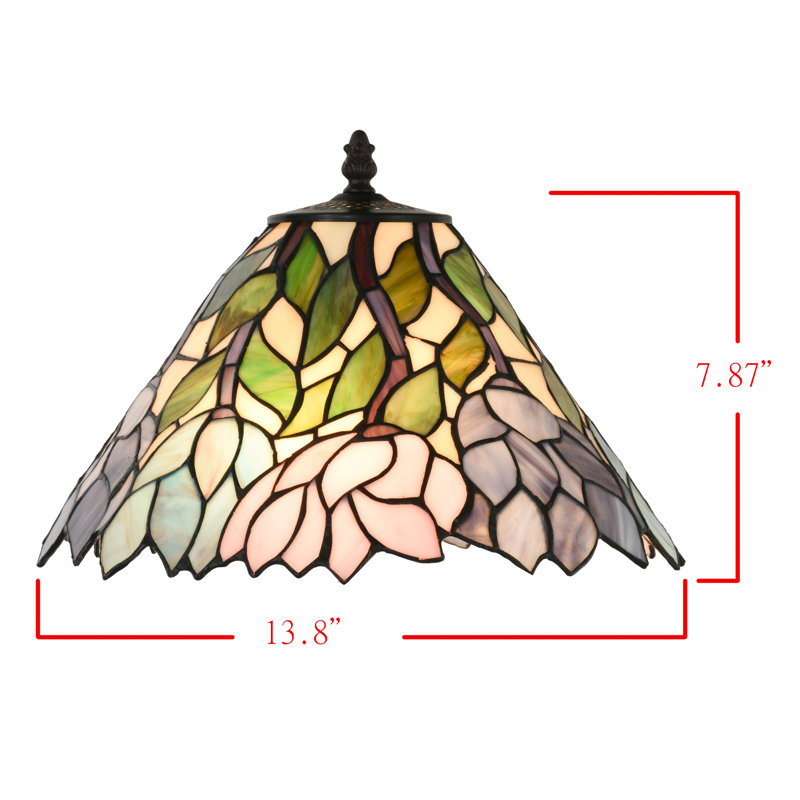 Multicolor Stained Glass and Bronze Tiffany Style Table Lamp