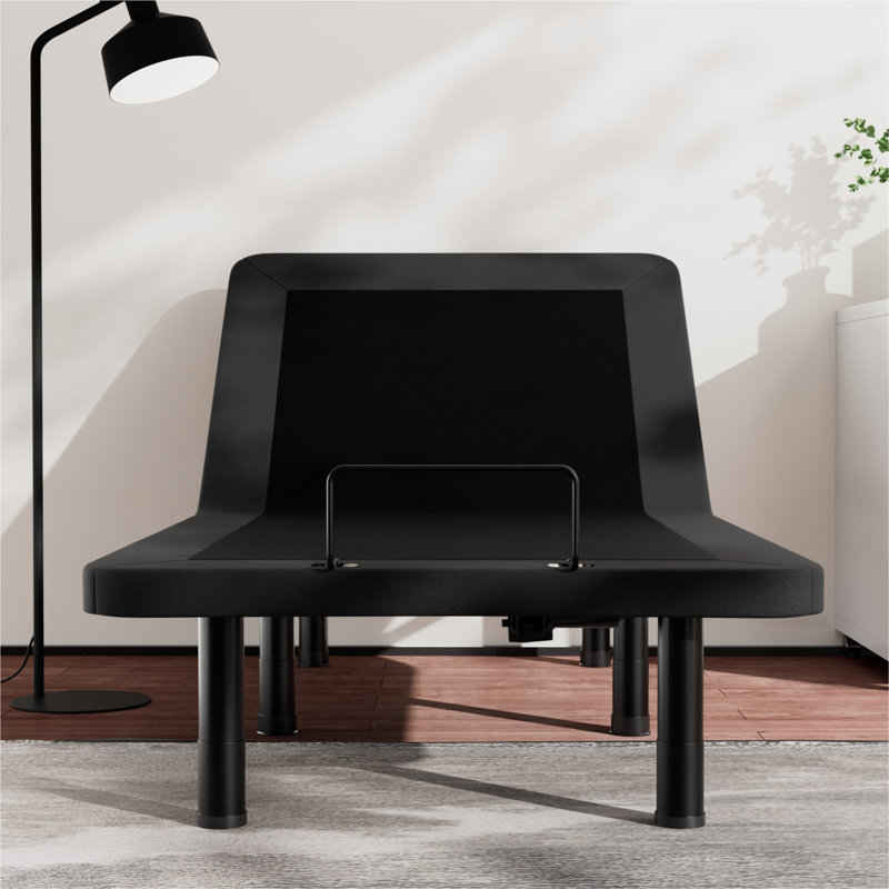 Structure de lit réglable avec télécommande sans fil - Zéro gravité, anti-ronflement et mémoire préréglée - inclinaison électrique de la tête / du pied, hauteur réglable - noir