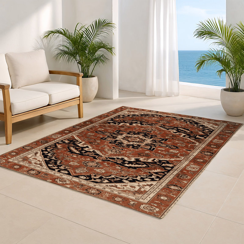 Tapis turc intérieur et extérieur brun, Rectangulaire 2 pi x 3 pi