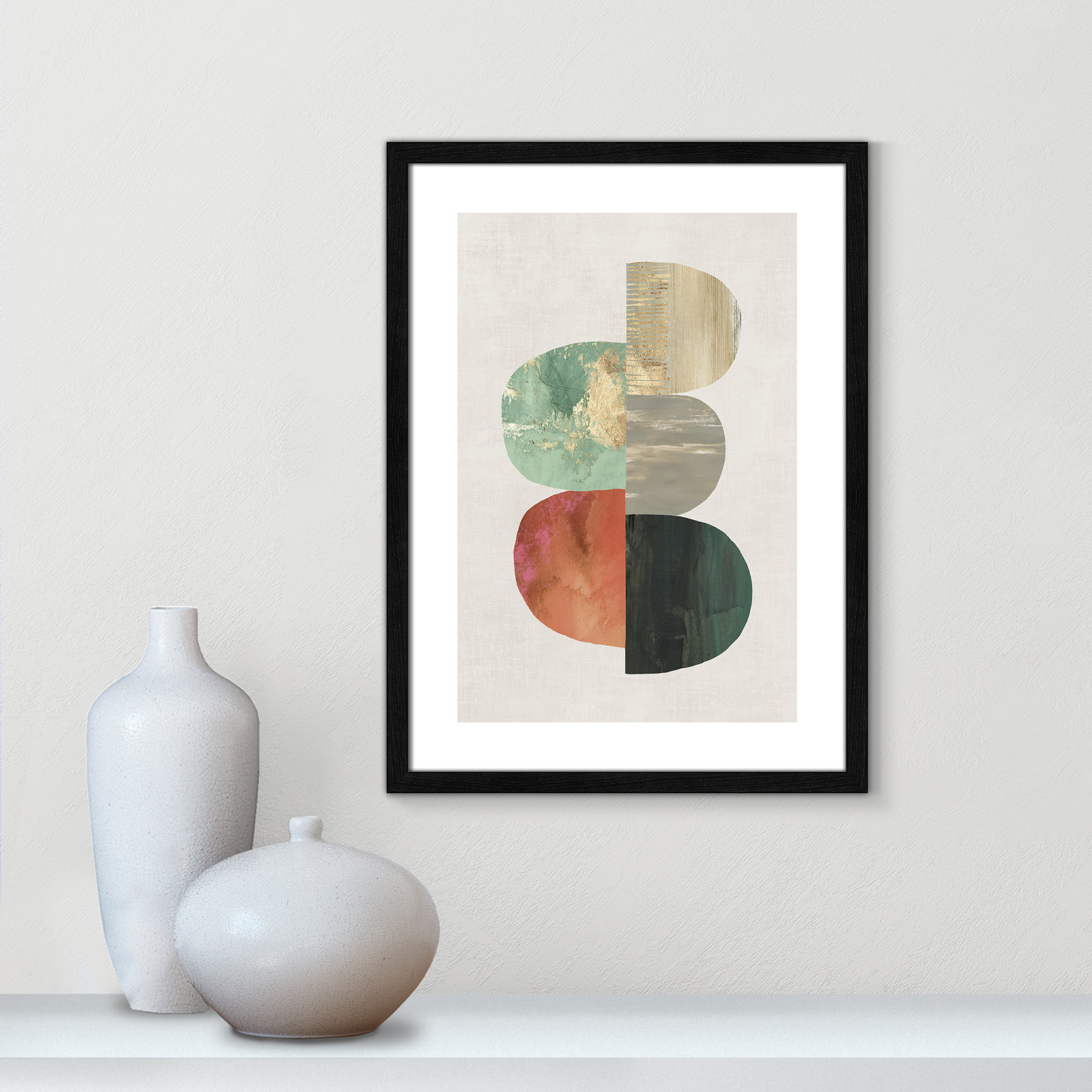 Evolving Energy I - Painting Print, Picture Framed Paper, 23" H x 17" W, Black Wood
