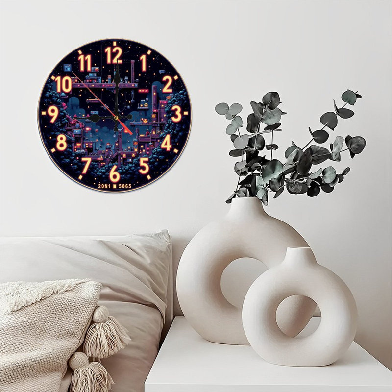 Horloge murale Pixel Art